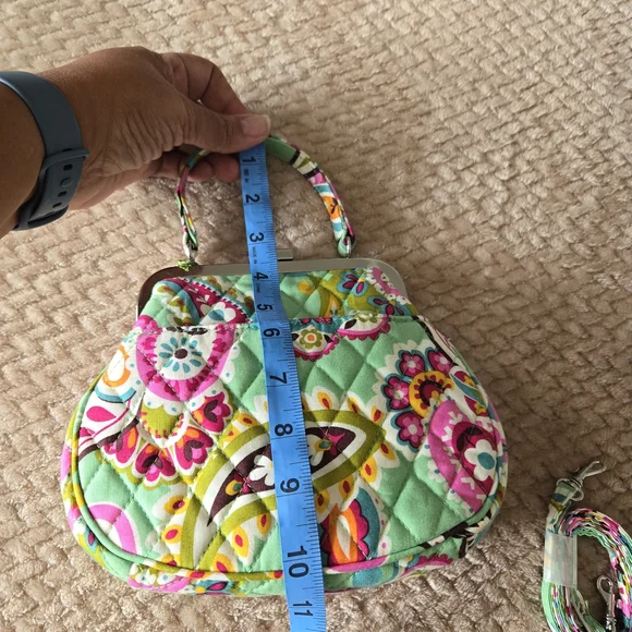 Vera Bradley Mini Frame Crossbody Tutti Frutti NWT Quilted Purse Bag Kiss Lock. - Picture 10 of 15